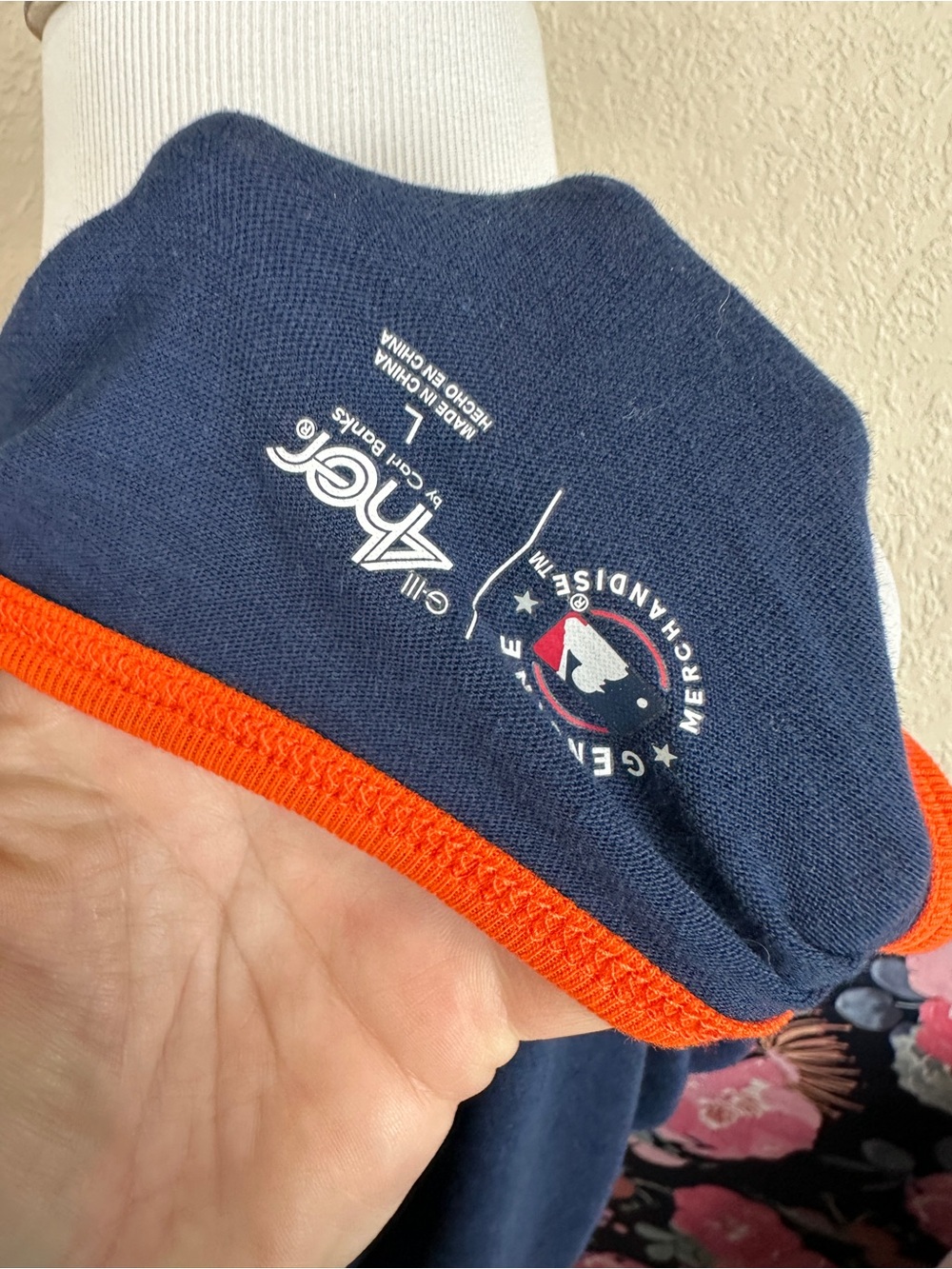 4Her Navy Blue & Orange Houston Astros Heart Baseball Graphic Tank Top Size L - Picture 5 of 5